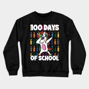 100 Days of School Crayon Dabbing Unicorn Magic Crewneck Sweatshirt